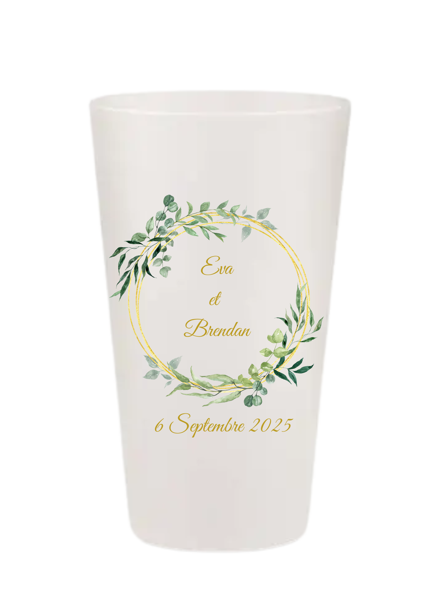 Gobelets personnalisés Mariage - feuillage doré