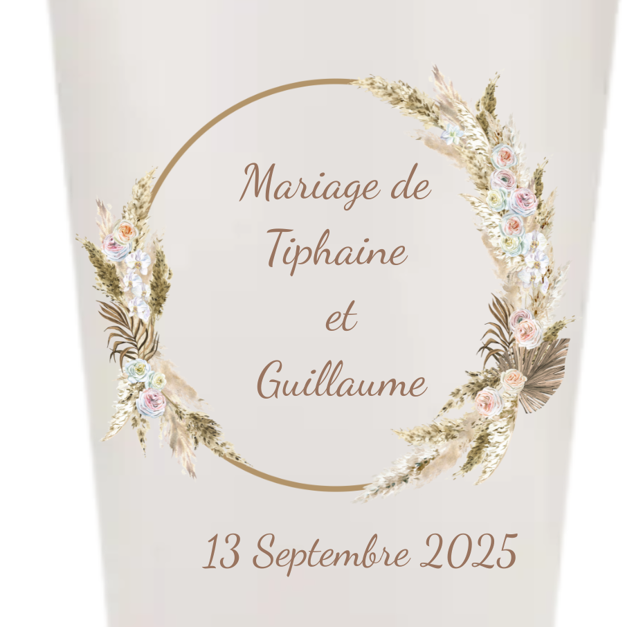 Gobelets personnalisés Mariage - Champêtre marron