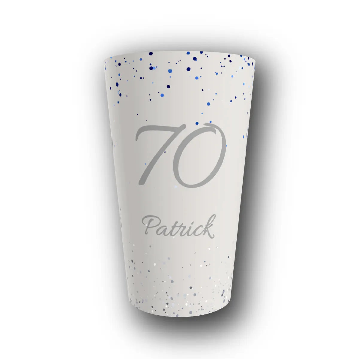 Gobelet réutilisable personnalisé anniversaire, pluie de confettis, rendu 3D
