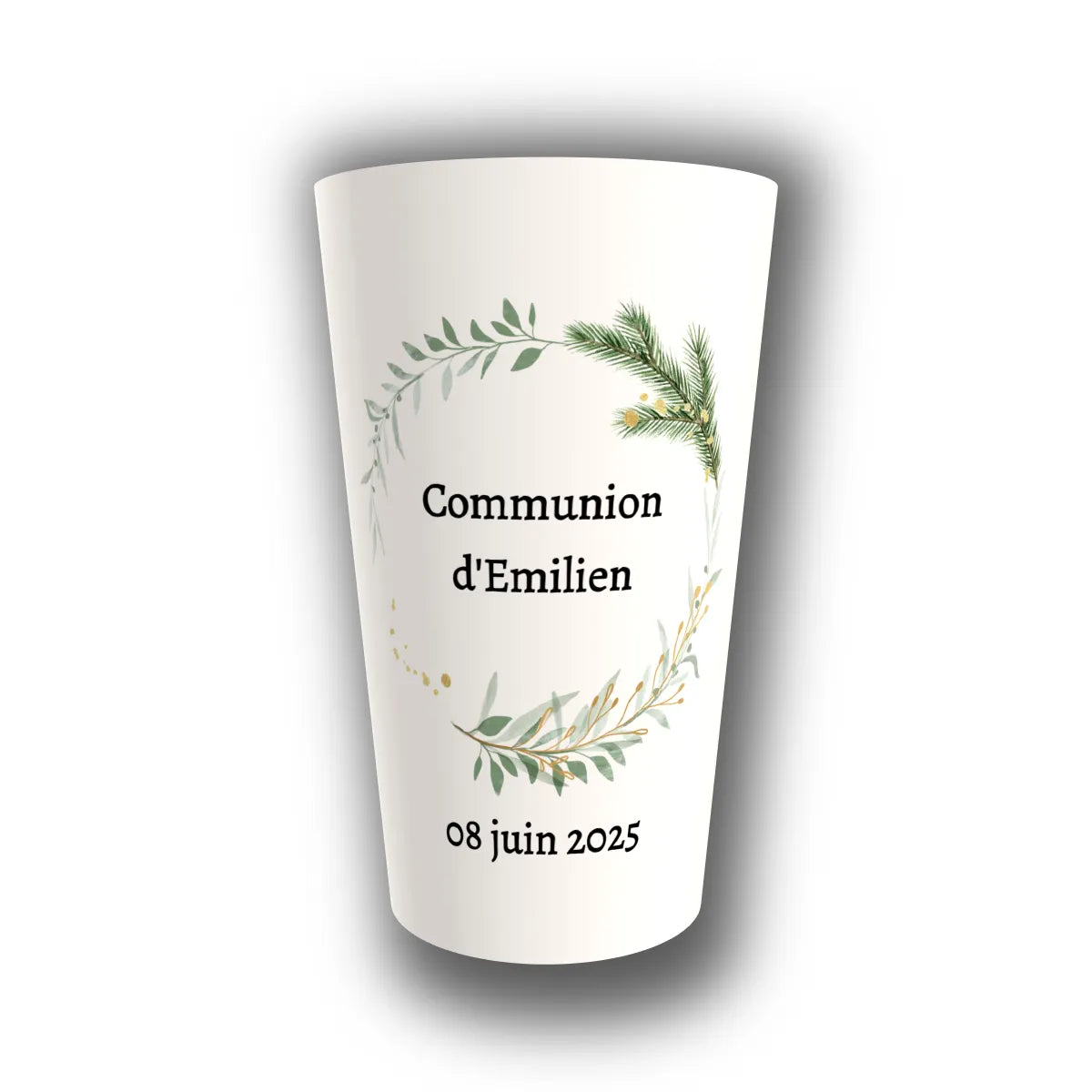 Gobelet communion personnalisé Feuillage Naturel — réutilisable, Kuztom