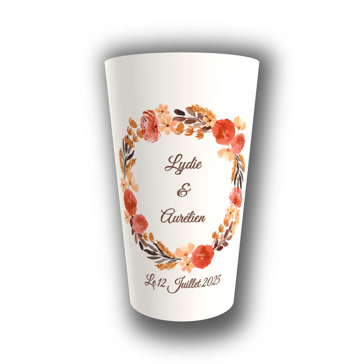 Gobelet mariage personnalisé Automne Champêtre — réutilisable, Kuztom