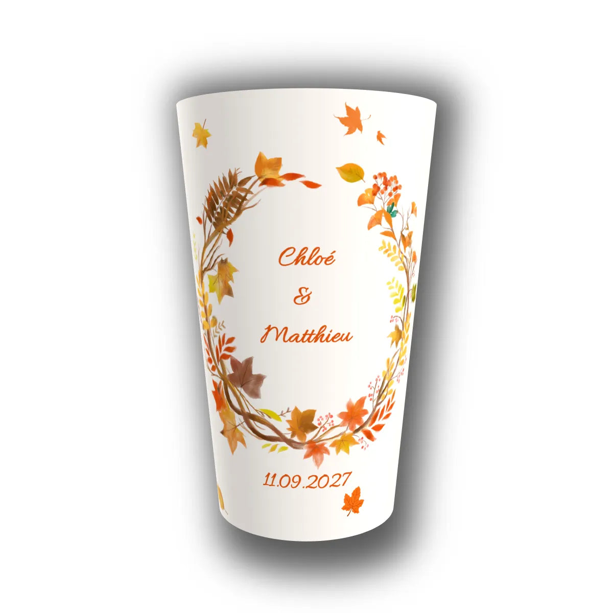 Gobelet mariage personnalisé Automne Enchanté — réutilisable, Kuztom