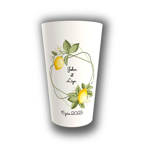 Gobelet mariage personnalisé Citronnade Chic — réutilisable, Kuztom