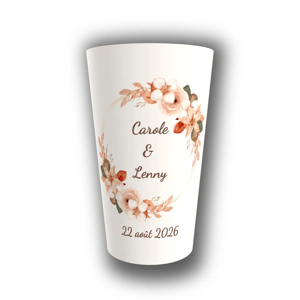 Gobelet mariage personnalisé Automne Boisé & Coton — réutilisable, Kuztom