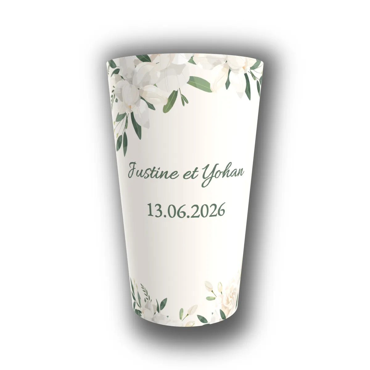 Gobelet mariage personnalisé Duo Végétal — réutilisable, Kuztom