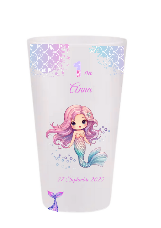 Gobelets personnalisés baptême/anniversaire siréne