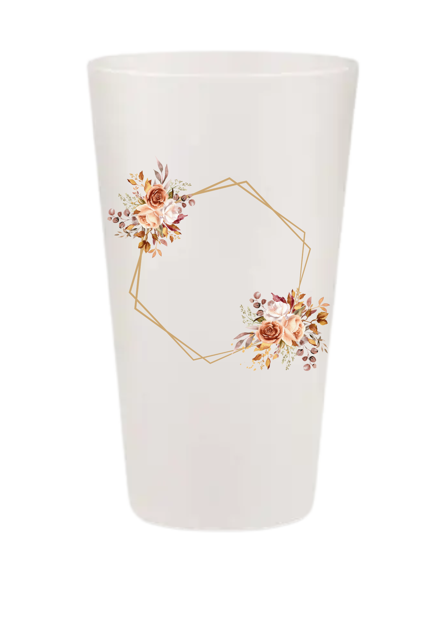 Gobelets personnalisés Mariage - terracotta fleuri