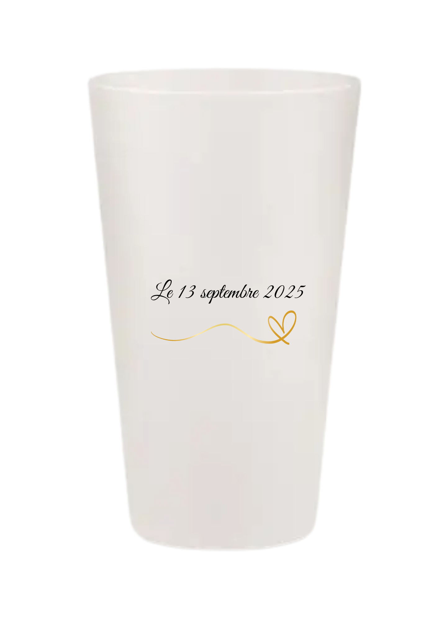 Gobelets personnalisés Mariage - cœur doré fleur rose