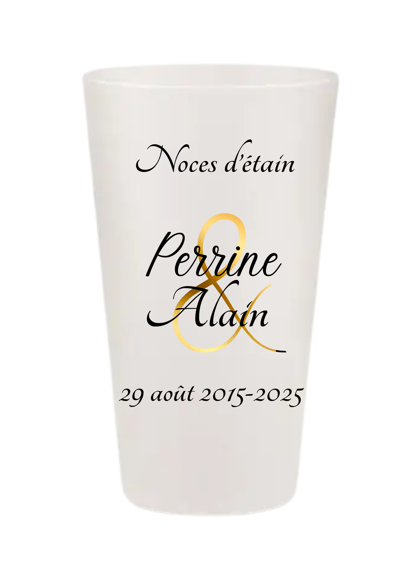 Gobelets personnalisés Mariage - chic doré