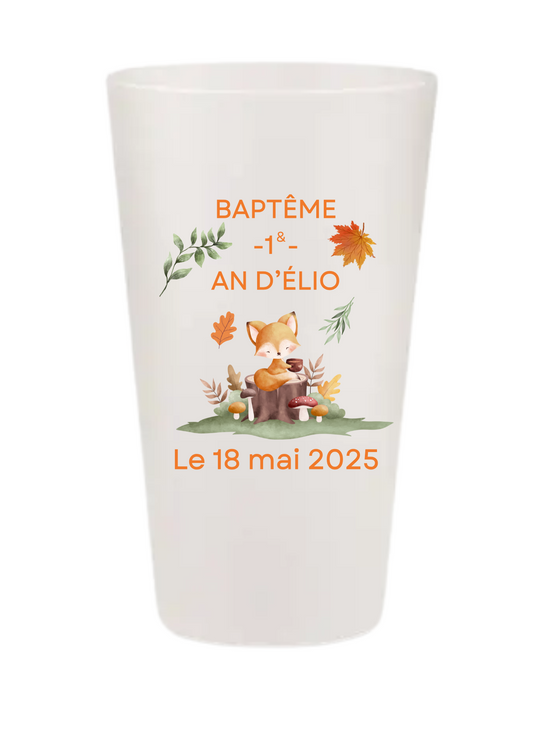 Gobelets personnalisés baptême/anniversaire renard