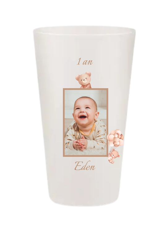 Gobelets personnalisés baptême/anniversaire ourson photo
