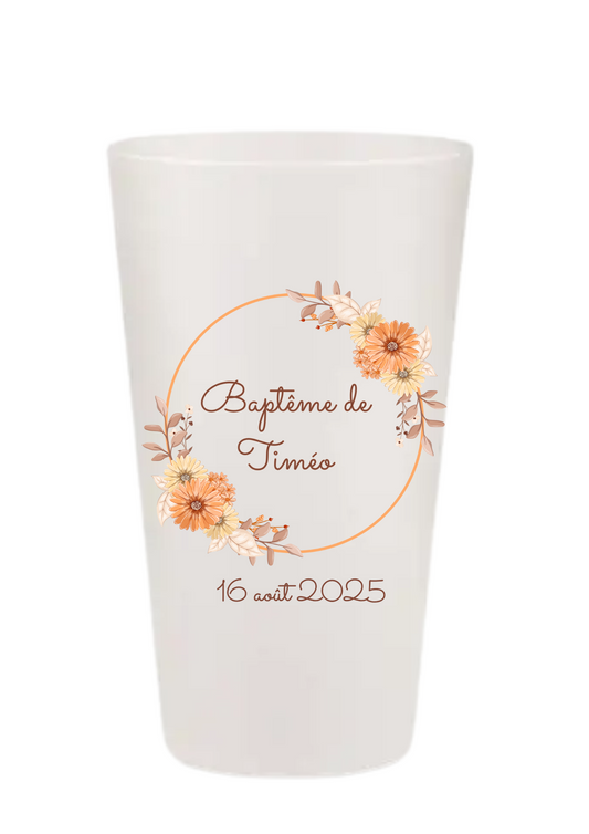 Gobelets personnalisés baptême/anniversaire terracota