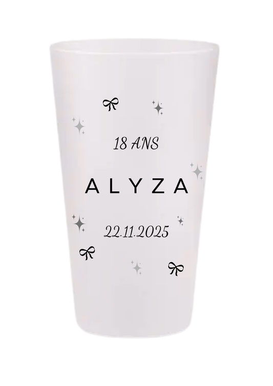 Gobelets personnalisés anniversaire noir & argenté