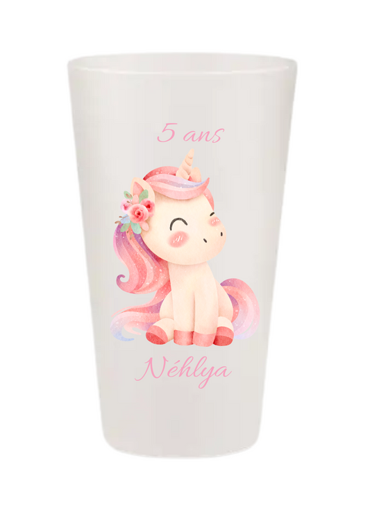 Gobelets personnalisés baptême/anniversaire licorne