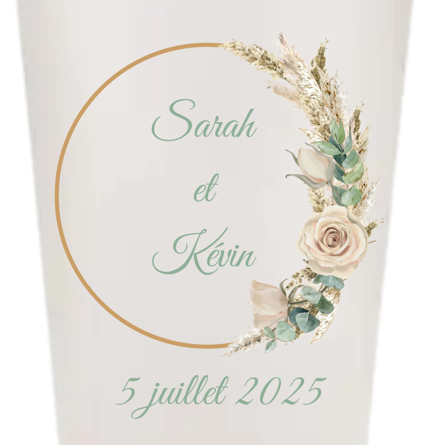 Gobelets personnalisés Mariage - Pampa vert sauge