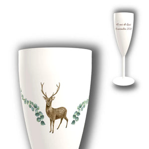 Flûte à Champagne Personnalisée – Cerf & Eucalyptus
