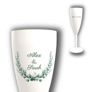Flûte à Champagne Personnalisée – Couronne d'Eucalyptus
