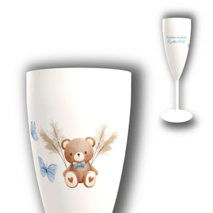 Flûte à Champagne Personnalisée – Petit Ourson Bleu