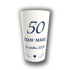 Gobelet Anniversaire Personnalisé – Ballons Marine & Argent