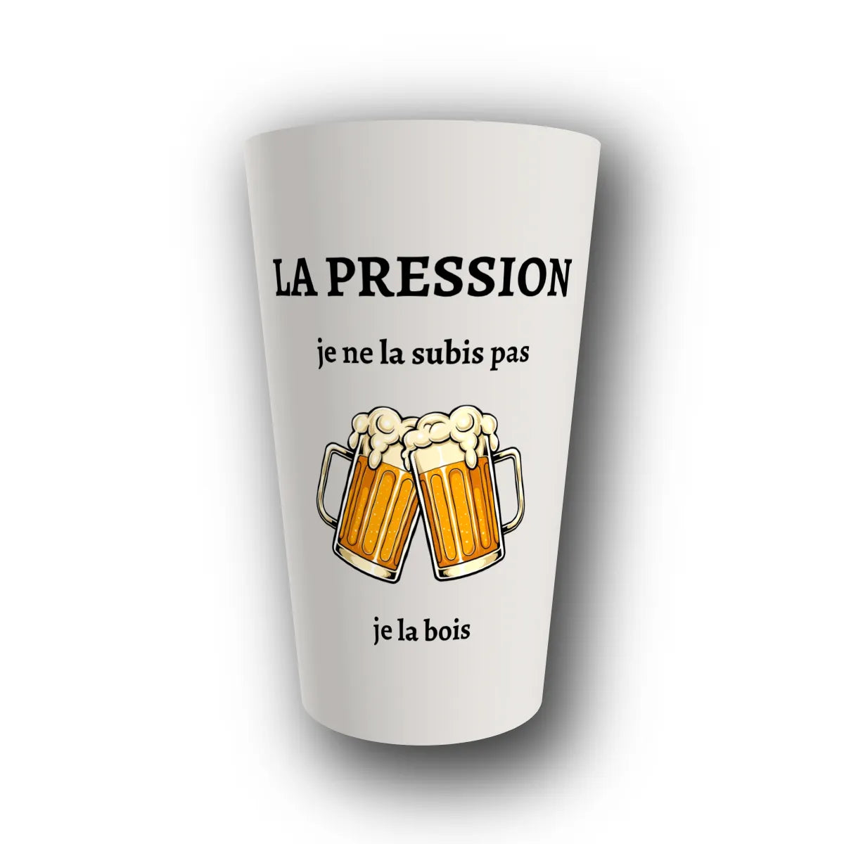 Gobelet réutilisable personnalisé anniversaire, Black and Beer panoramique, rendu 3D