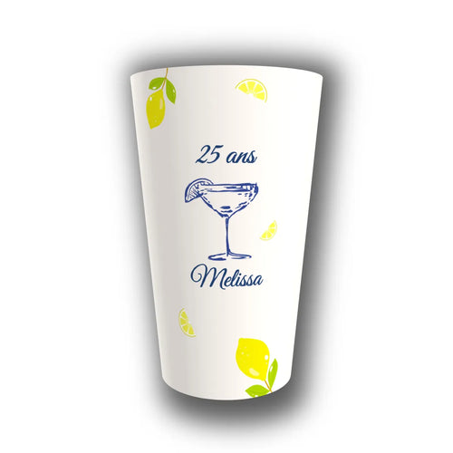 Gobelet anniversaire personnalisé Dolce Vita — réutilisable, Kuztom