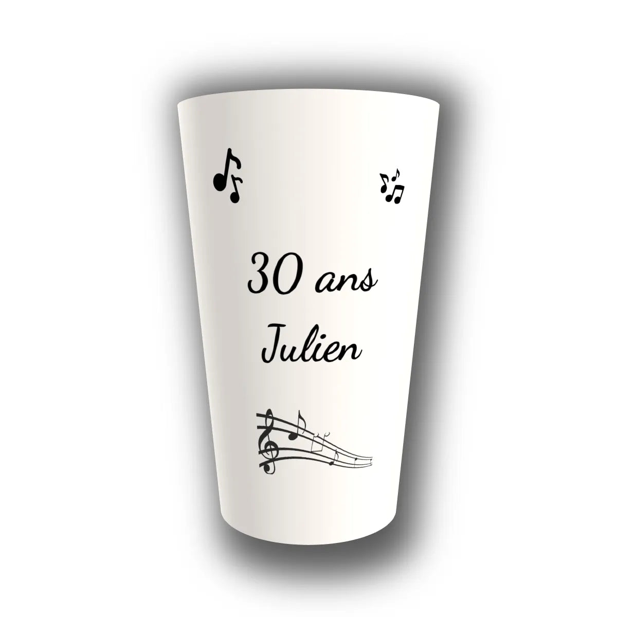 Gobelet anniversaire personnalisé Partition de Fête — réutilisable, Kuztom