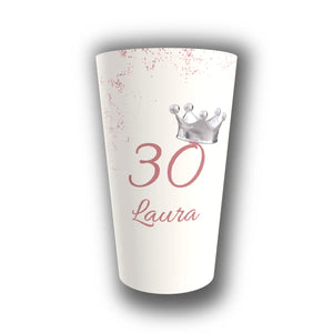Gobelet Anniversaire Personnalisé – Princesse Couronne Argent