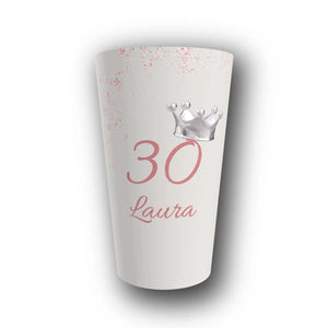 Gobelet Anniversaire Personnalisé – Princesse Couronne Argent