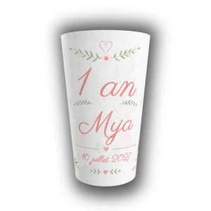 Gobelet Anniversaire Personnalisé – Roses & Eucalyptus