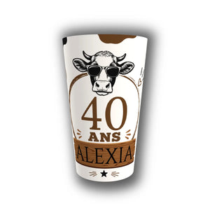 Gobelet Anniversaire Personnalisé – Vache à Lunettes
