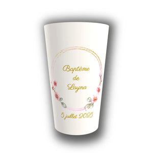 Gobelet Baptême Personnalisé – Cerisier Doré