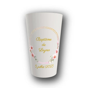 Gobelet Baptême Personnalisé – Cerisier Doré