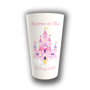 Gobelet Baptême Personnalisé – Château de Princesse