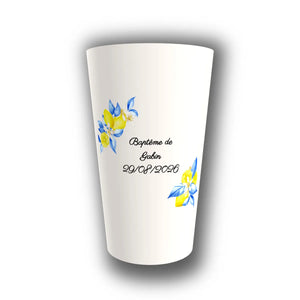 Gobelet Baptême Personnalisé – Citron Bleu