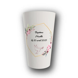 Gobelet Baptême Personnalisé – Couronne de Paix
