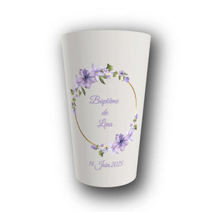Gobelet Baptême Personnalisé – Lilas Enchanté