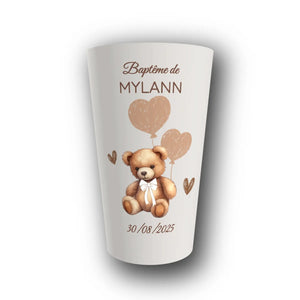 Gobelet Baptême Personnalisé – Ourson Câlin