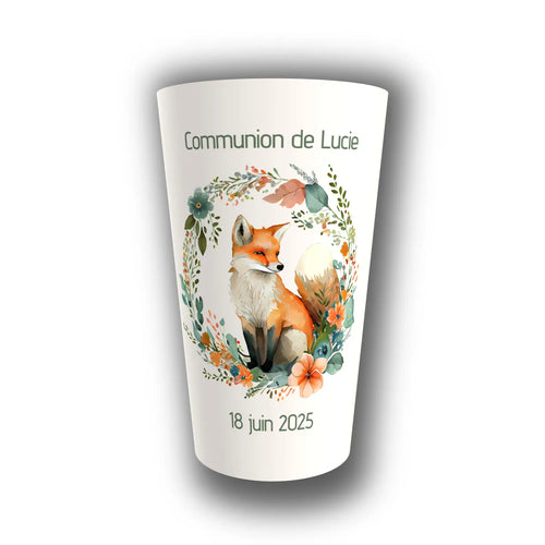 Gobelet communion personnalisé Renard Majestueux — réutilisable, Kuztom