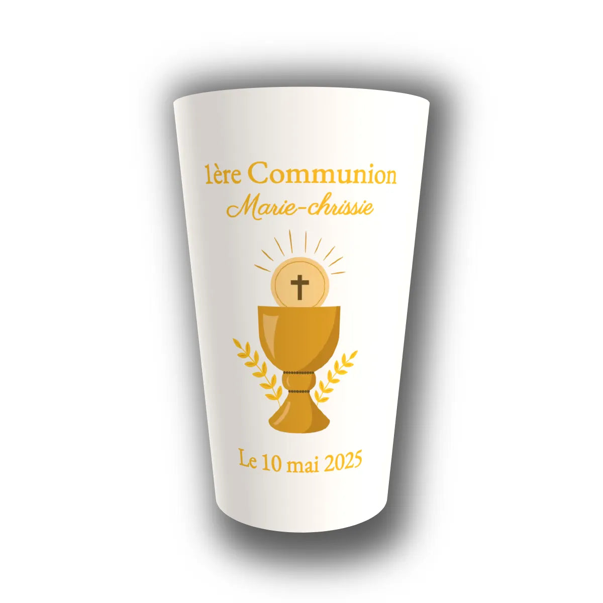 Gobelet communion personnalisé Calice Doré — réutilisable, Kuztom