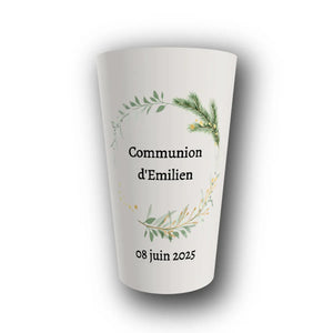 Gobelet Communion Personnalisé – Feuillage Naturel