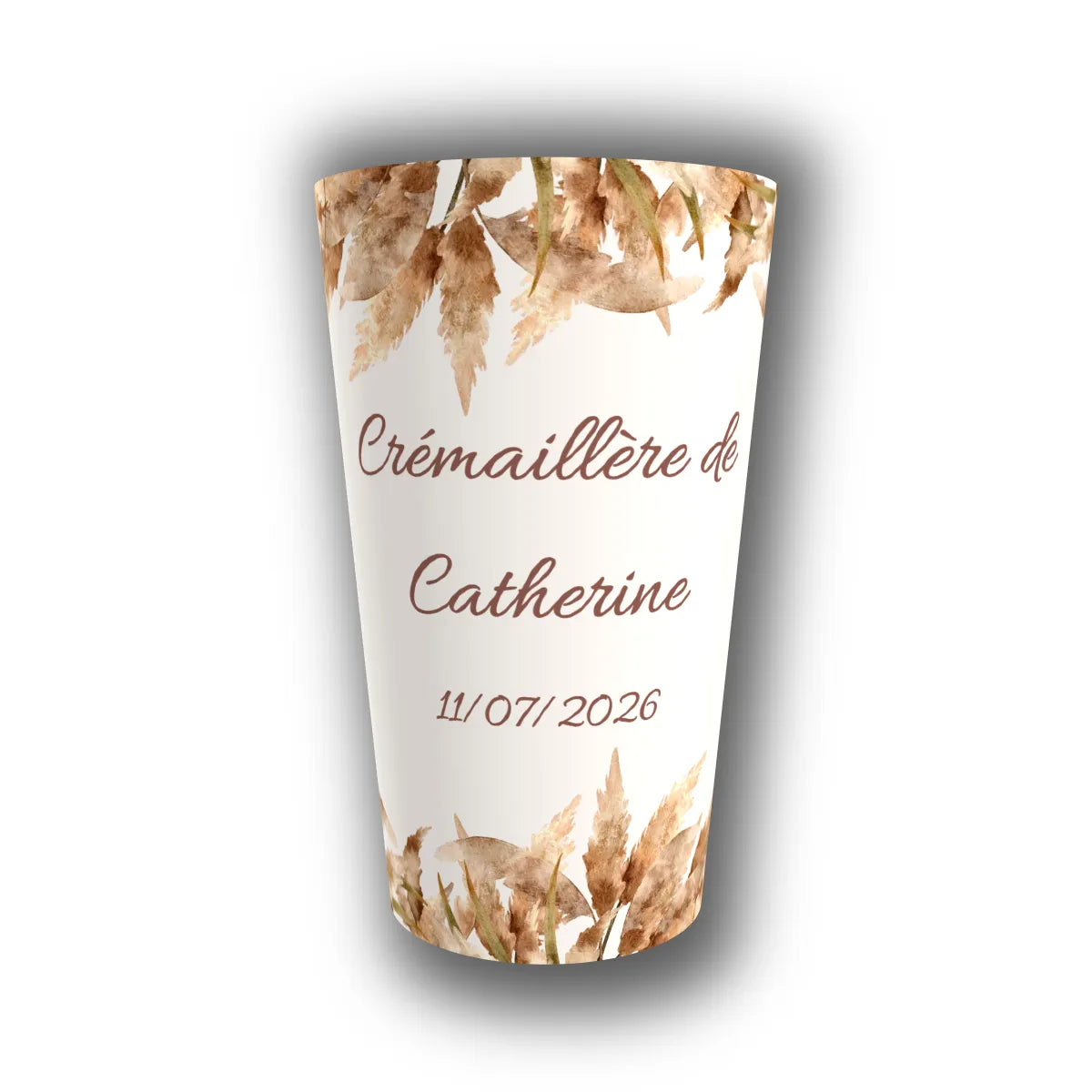 Gobelet crémaillère personnalisé pampa bohème terracotta — réutilisable, Kuztom