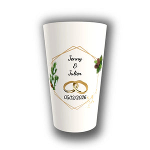 Gobelet Mariage Personnalisé – Alliances & Hiver Chic