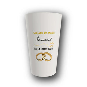 Gobelet Mariage Personnalisé – Alliances Or Pur