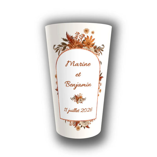 Gobelet mariage personnalisé Arche Terracotta — réutilisable, Kuztom