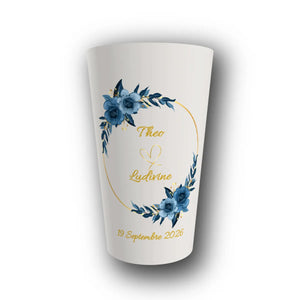 Gobelet Mariage Personnalisé – Bleu Royal & Or