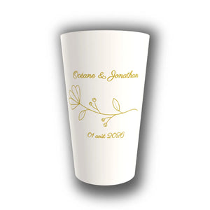 Gobelet Mariage Personnalisé – Brin de Nature Doré