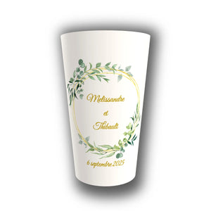 Gobelet Mariage Personnalisé – Cercle Eucalyptus