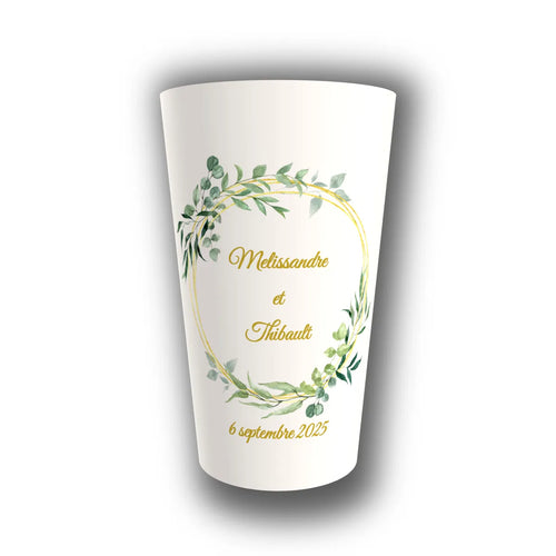 Gobelet mariage personnalisé Cercle Eucalyptus — réutilisable, Kuztom