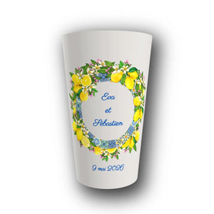 Gobelet Mariage Personnalisé – Couronne Citrons Amalfis