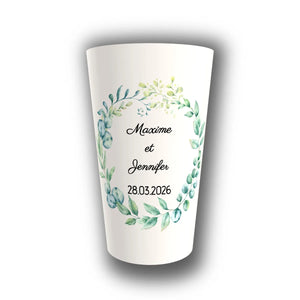 Gobelet Mariage Personnalisé – Couronne d'Eucalyptus